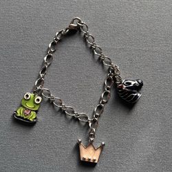 Frog Horse Crown Charm Bracelet