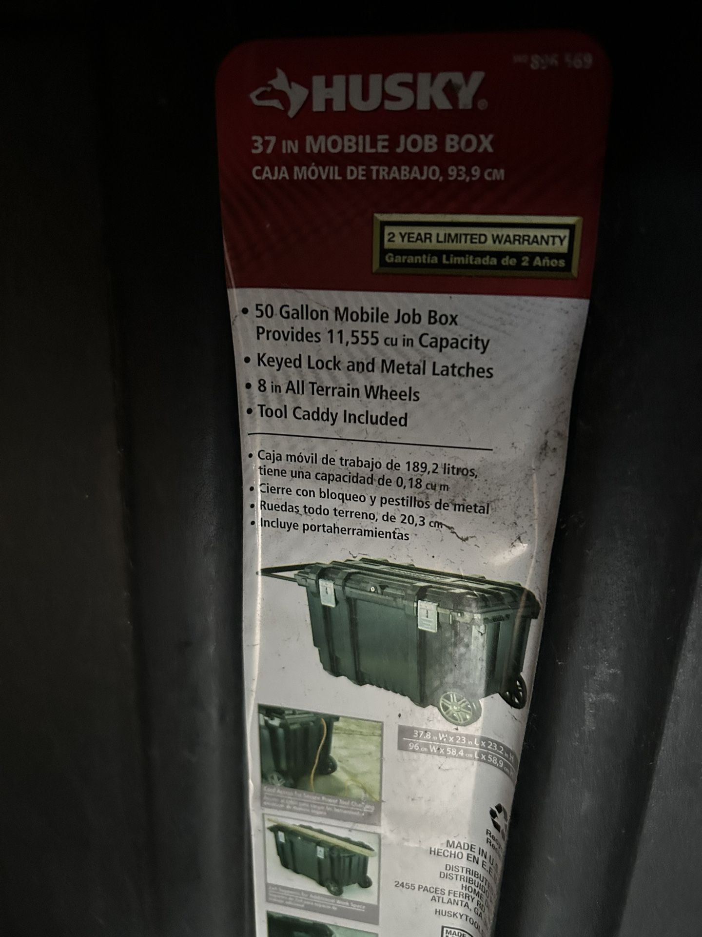 3 Husky Storage Containers 50 Gallon Mobile Job Box