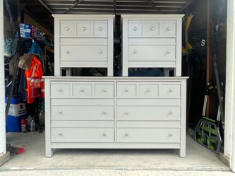 Gray Dresser and Chest Set – 3 Pieces