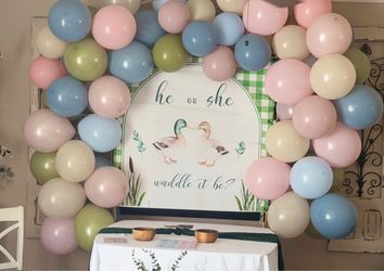 Gender Reveal Banner Duck Waddle It Be He or She
