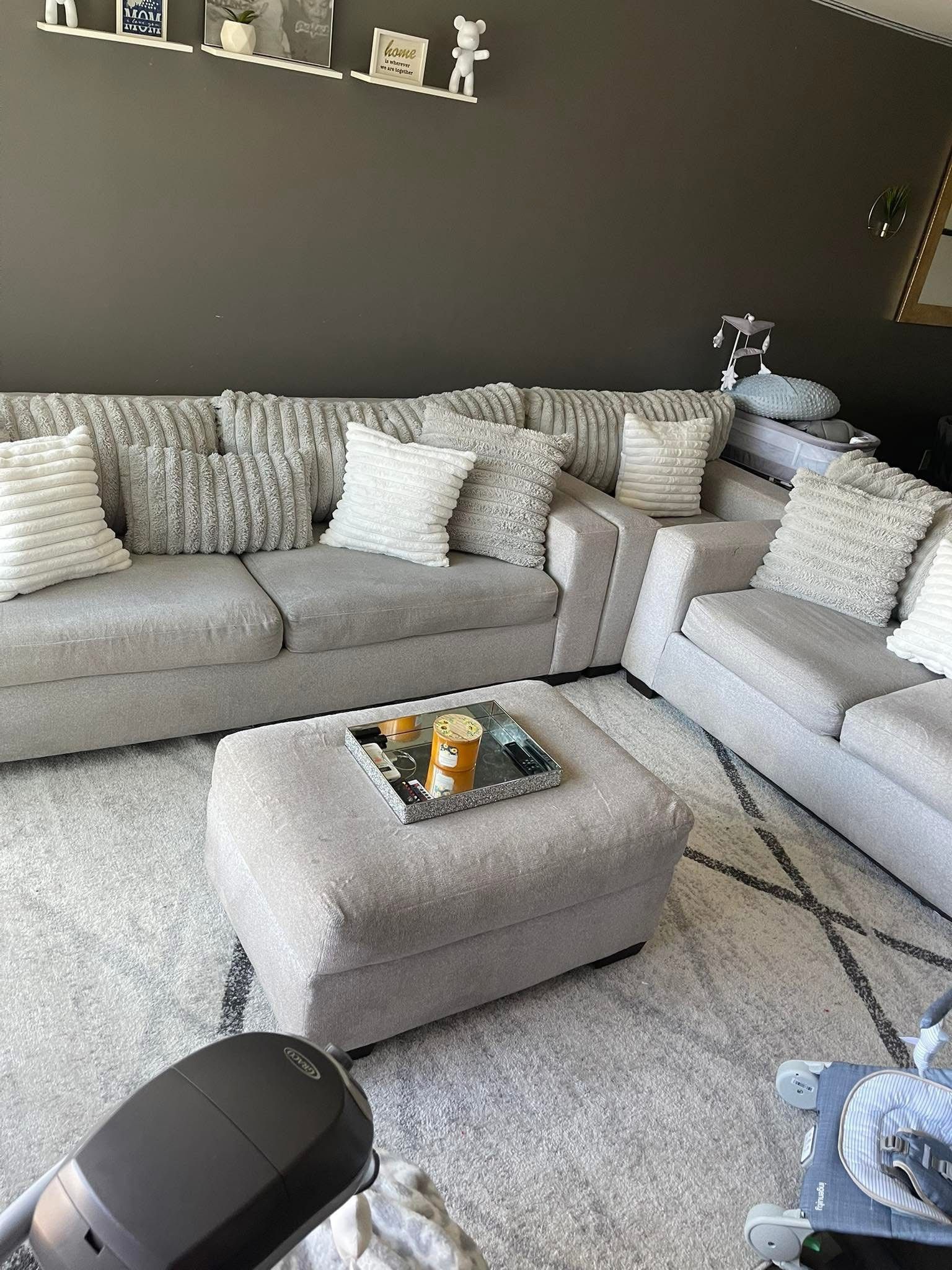 Couch , Loveseat , And Chair With Matching Ottoman