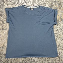 Lucky Brand Top Shirt Blue Cuffed Sleeve Women’s Size L