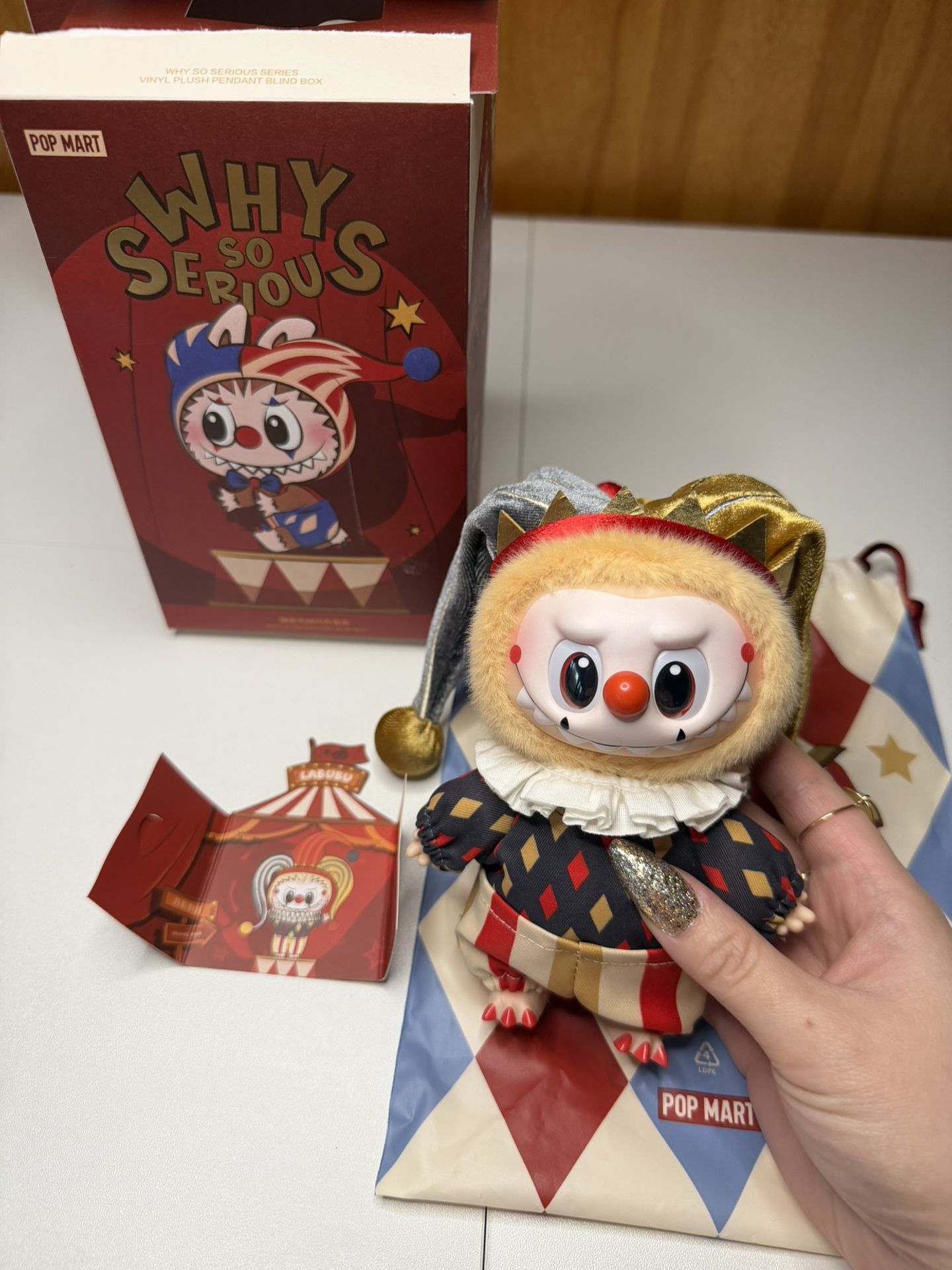 BRAND NEW Labubu Moonlit Mask Clown Super Secret Why So Serious Vinyl Plush Doll