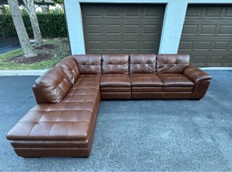 Couch/Sofa Sectional - Camel - Leather - Delivery Available 🚛