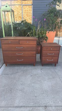 Antique walnut Dressser with nightstand solid