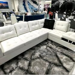 White Sectional Sofa White Leather Couch New