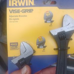 Irwin Vise Grip Adjustable Wrench Set
