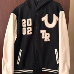 True Religion Brand Jeans Hooded Varsity Jacket 