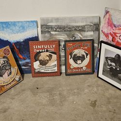 13-Piece Wall Art & Painting Set – Framed Home Decor – Good Condition – Bundle Deal