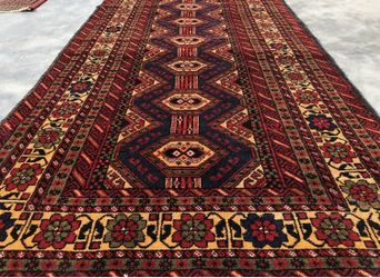 Authentic Hand Knotted Vintage Zaidan Balouch Wool Area Rug 6 x 4 Ft