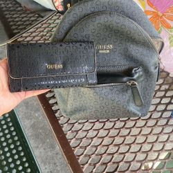 guess wallet and backpack