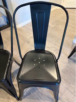 4 Black Metal Chairs
