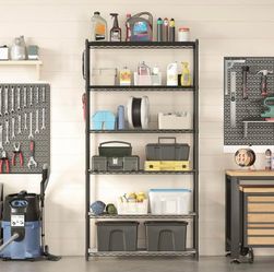 Kitchen Shelf with 6 Levels, Metal Shelf, Standing Shelf, Height Adjustable Mesh Shelf