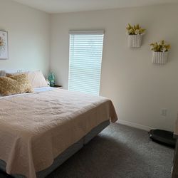 King Size Bed Mattress Used Twice & Metal Frame 