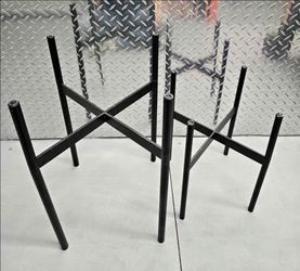 Black Metal Plant Stands Set (2)