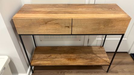 West Elm Industrial Solid Wood Storage Console 42” Raw Mango