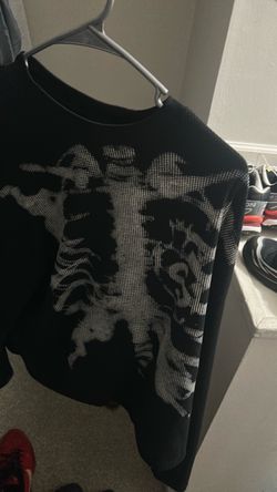 Black Skeleton Print Crewneck Sweatshirt