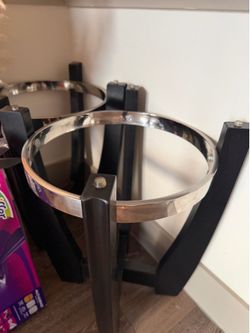 Black/clear glass living room table