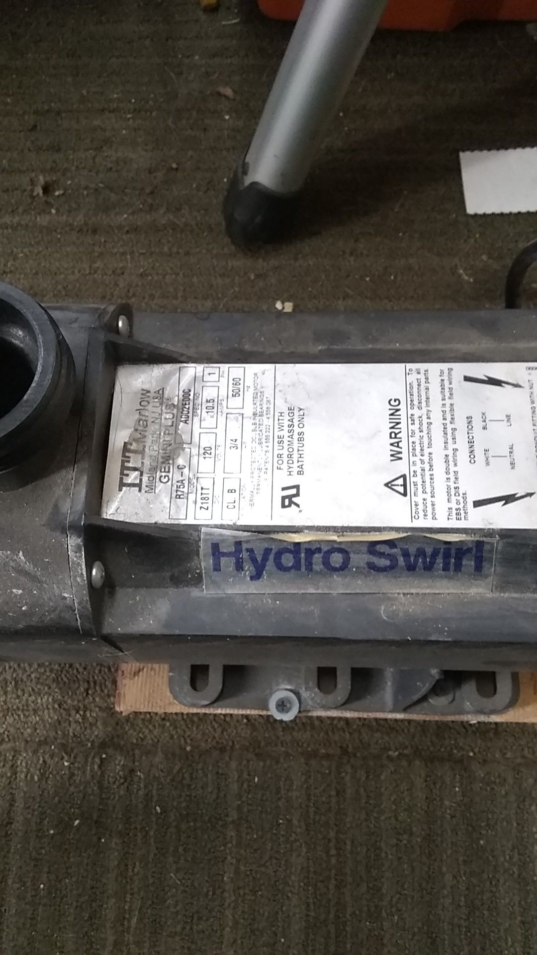 Hydro swirl bath water pump