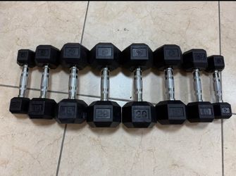 Set of dumbbells 5,10,15,20.  4 pairs brand new