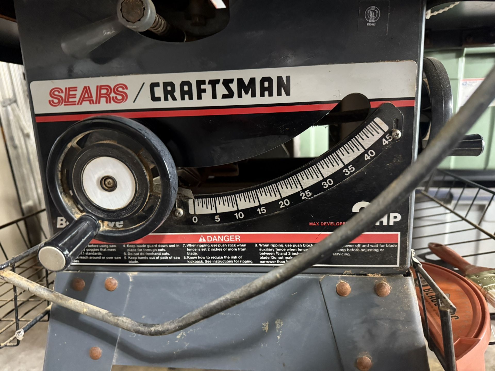 Craftsman full-size table saw 10 inch belt drive 2 hp motor