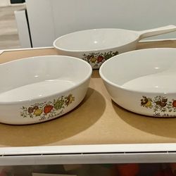 *** 3  Corning Ware Casserole Dish Le Persil  ***