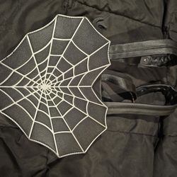 Black spiderweb mini backpack