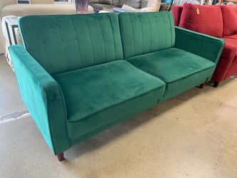 Emerald Green Modern Fabric Futon