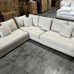 Large Cream Sectional Sofa
