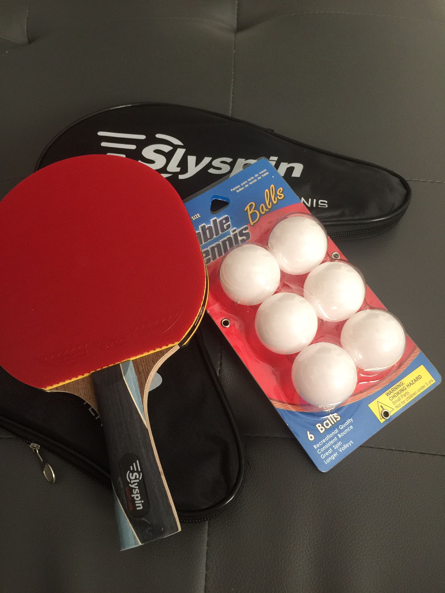1 Slyspin Rapture Professional Table Tennis Racket Ping Pong Paddle w Storage Bag & Balls