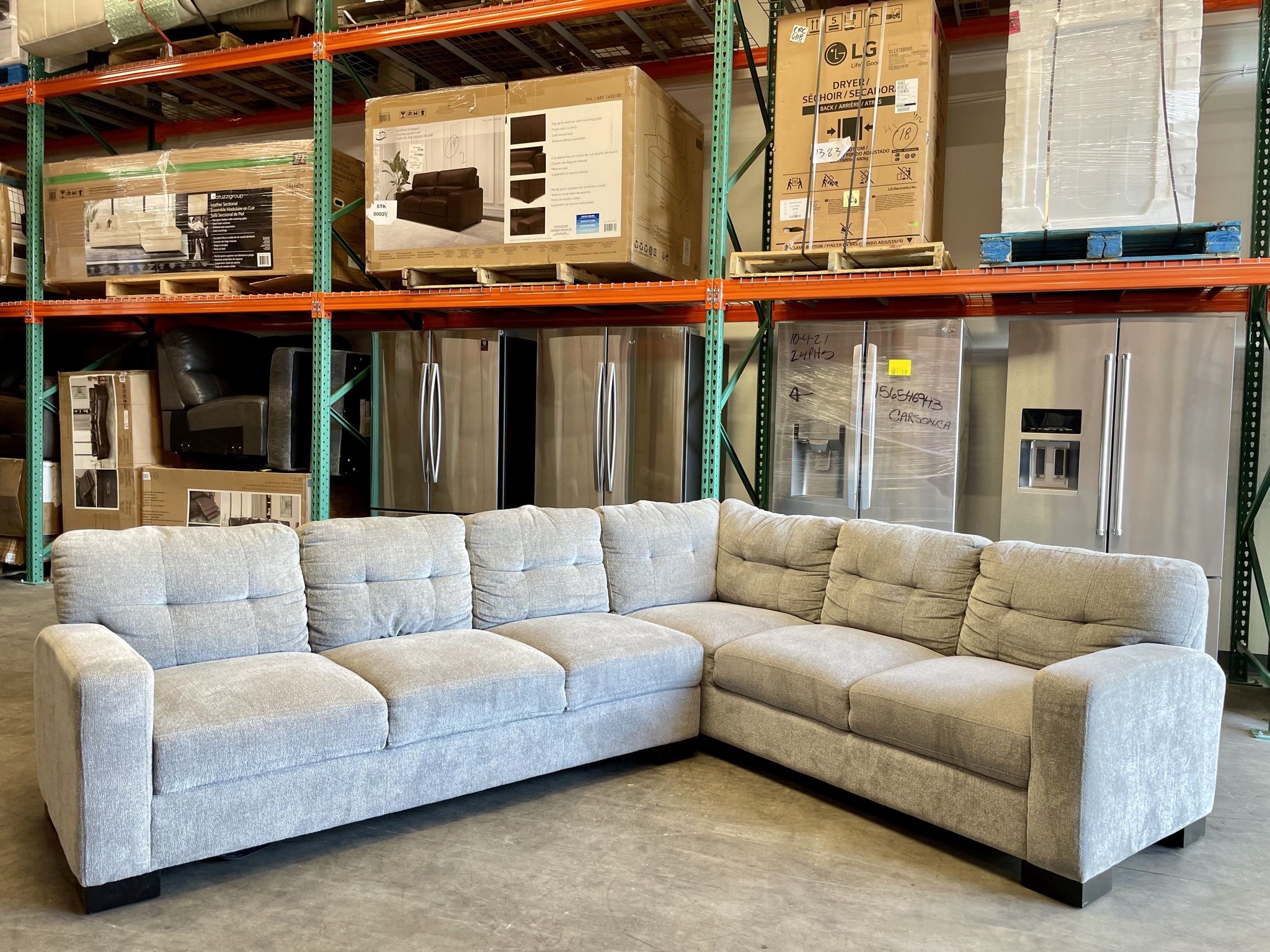 Annadale Fabric Sectional, Gray