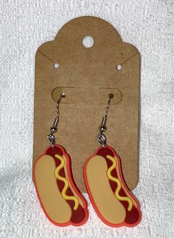 Hot Dog Novelty Dangle Earrings