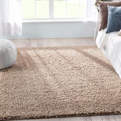 8x10 Textured Shag Area Rug Carpet Beige Brand New