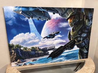 Halo Master Chief 48"x32" Giclee Gallery Wrapped Canvas Art by Isaac Hannaford