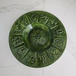Vintage 1970s Ceramic Zodiac Ashtray 10" in diameter