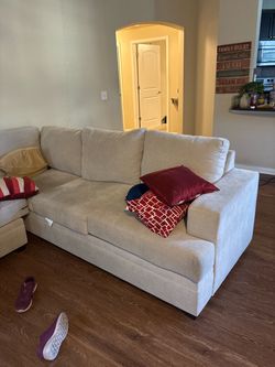 Beige Fabric Sectional Sofa