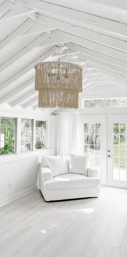Fringed pendant light.