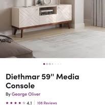 Modern 59” TV Stand / Media Console – Solid Metal Legs