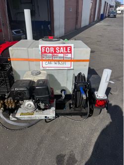 Car wash setup with trailer