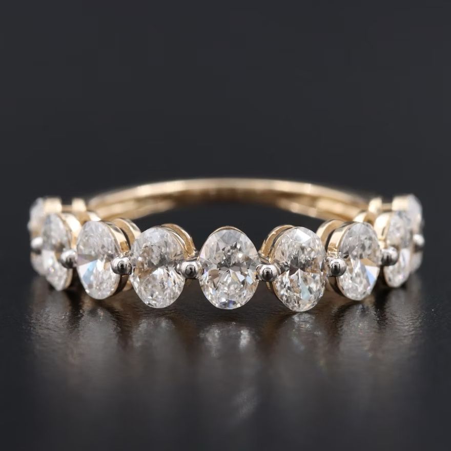 2.12 ct Lab Grown Diamond 14k Gold Wedding Band—Size 7.25