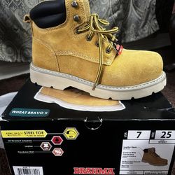 Brand New Brahma Wheat Bravo II Steel Toe Men’s Working Boots Size 7