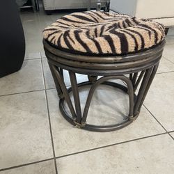 Tiger Print Stool Chair 