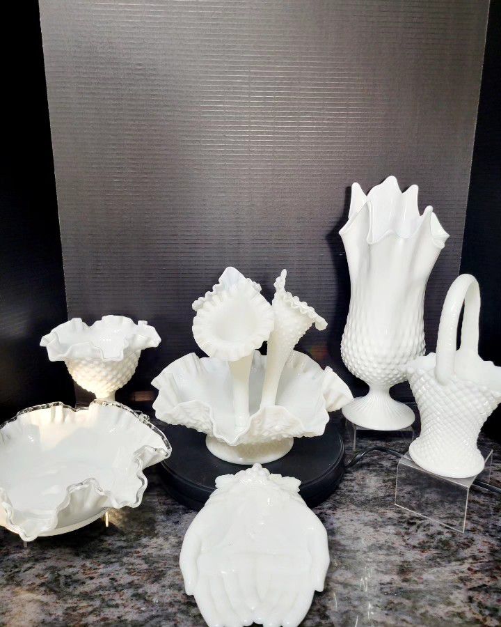 Vintage Milk Glass Collection. Please see description for measurements and pricing 