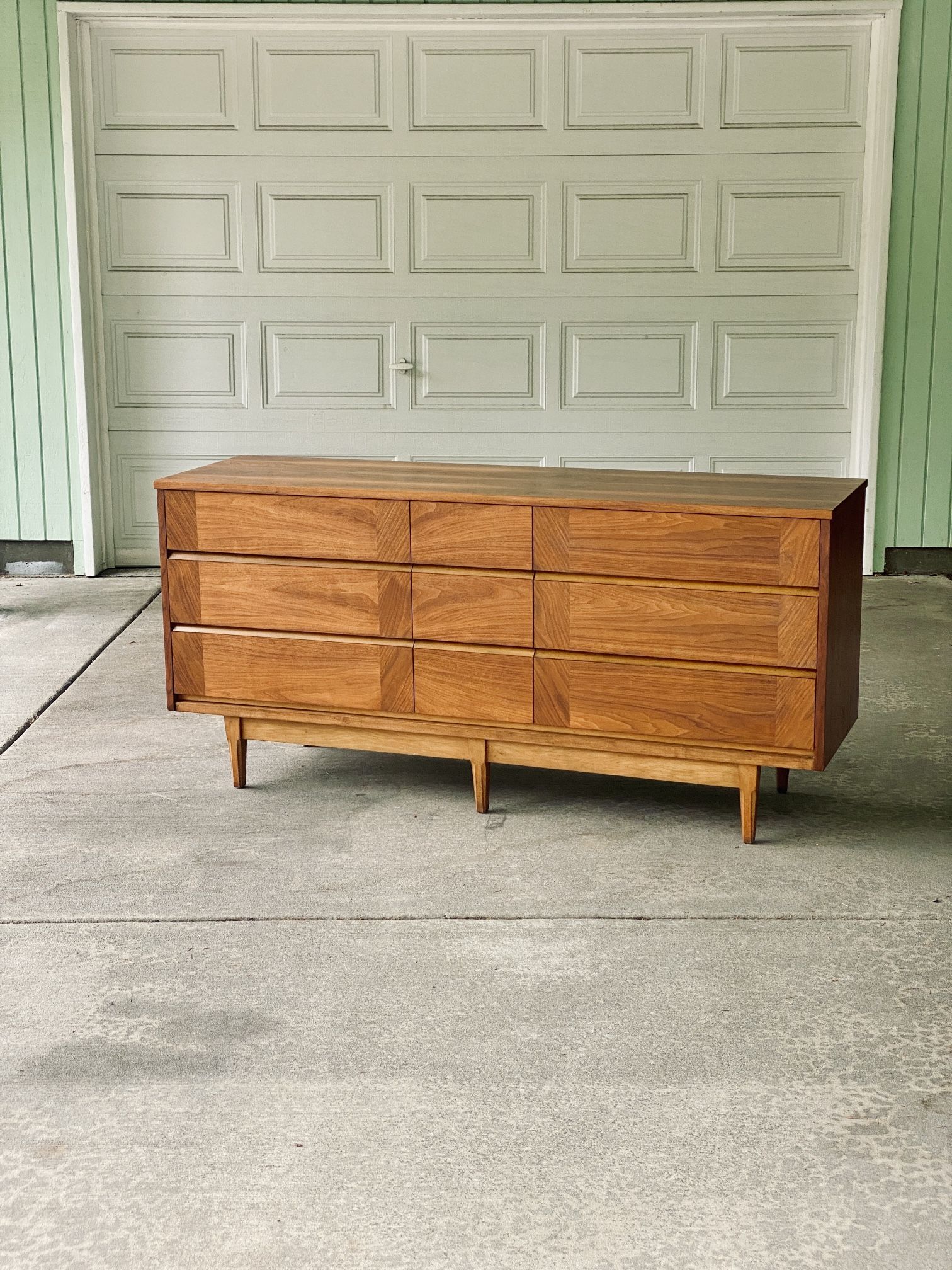 Restored Mid Century Walnut Triple Dresser