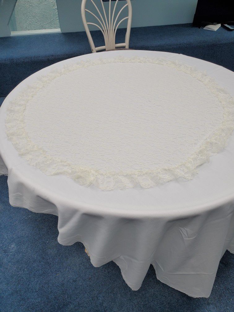 Vintage Round Lace Table Cover 