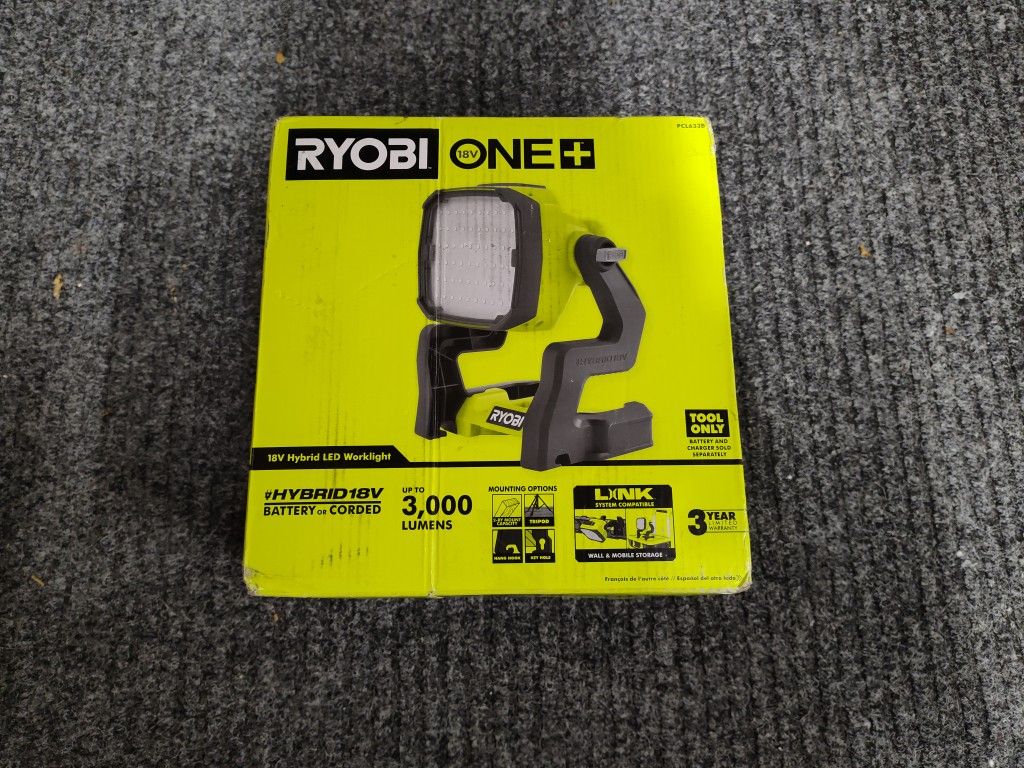 NEW RYOBI PCL633B 18V ONE+ HYBRID LED WORK LIGHT - TOOL ONLY