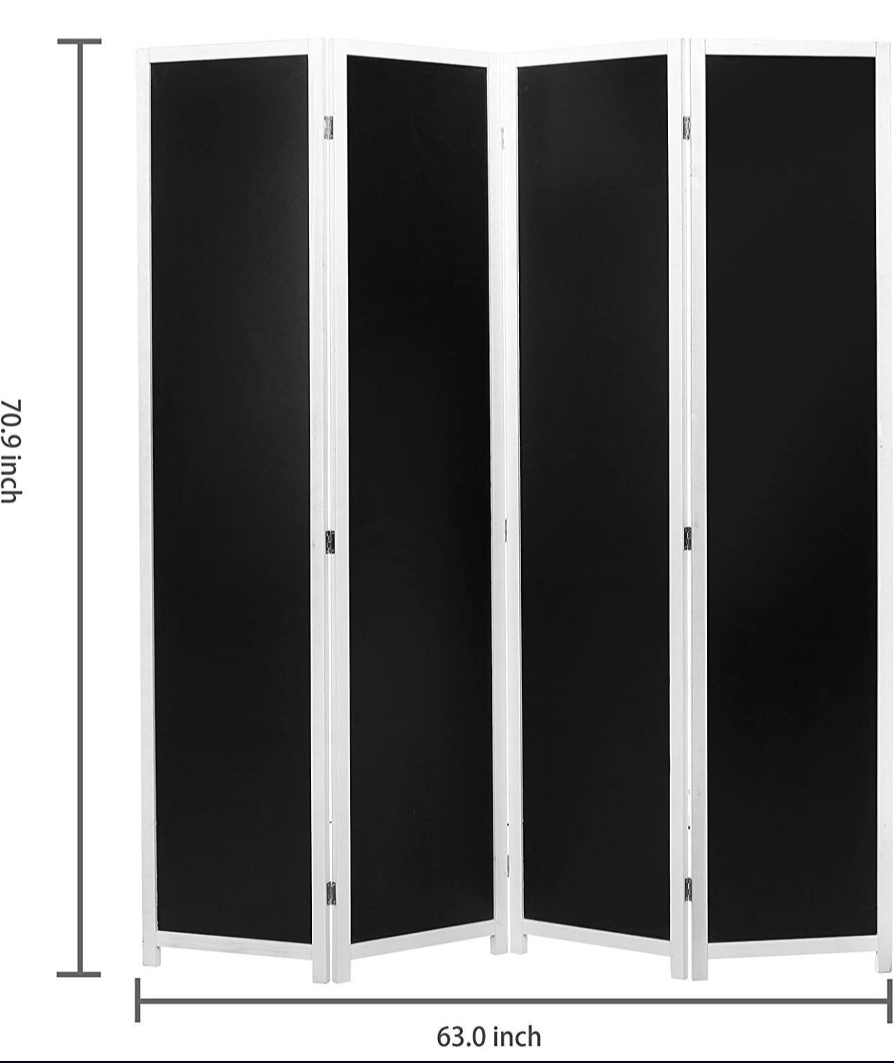 4 Panel Chalkboard Room Divider, Folding Writable Privacy Screen Furniture