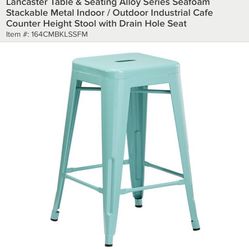 4 Metal Stacking Barstools