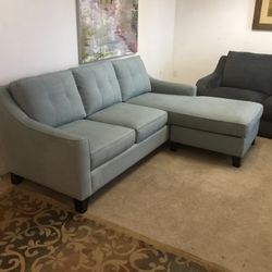 2 Piece Teal Sectional Couch