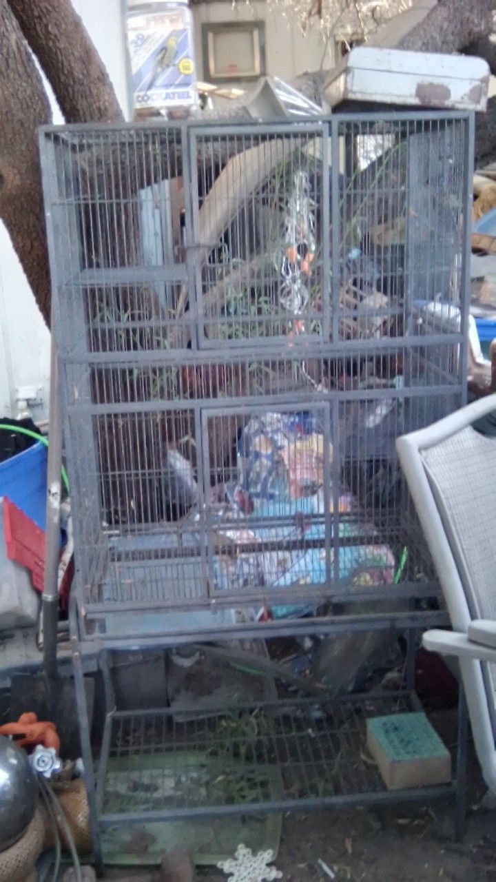 Large Bird Cage And Stand